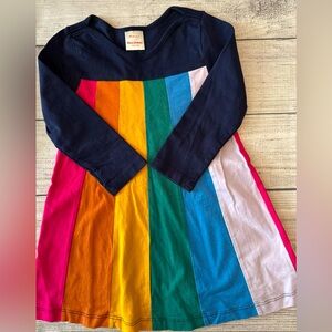 Hanna Andersson Rainbow Swing Dress in Navy Multicolor, Size 2T